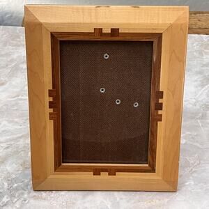 Vtg Fetco Art Deco Wooden Picture Frame Handcrafted Light Grain Marquetry Inlay